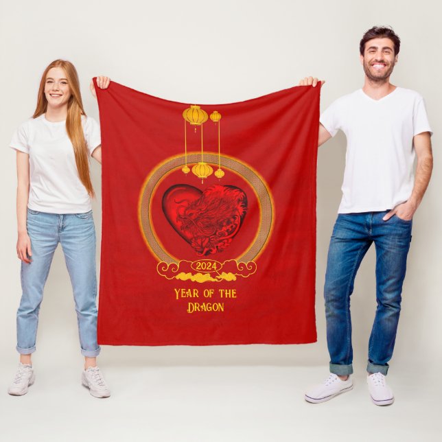 Dragon Heart , Year of the Dragon Fleece Blanket (In Situ)
