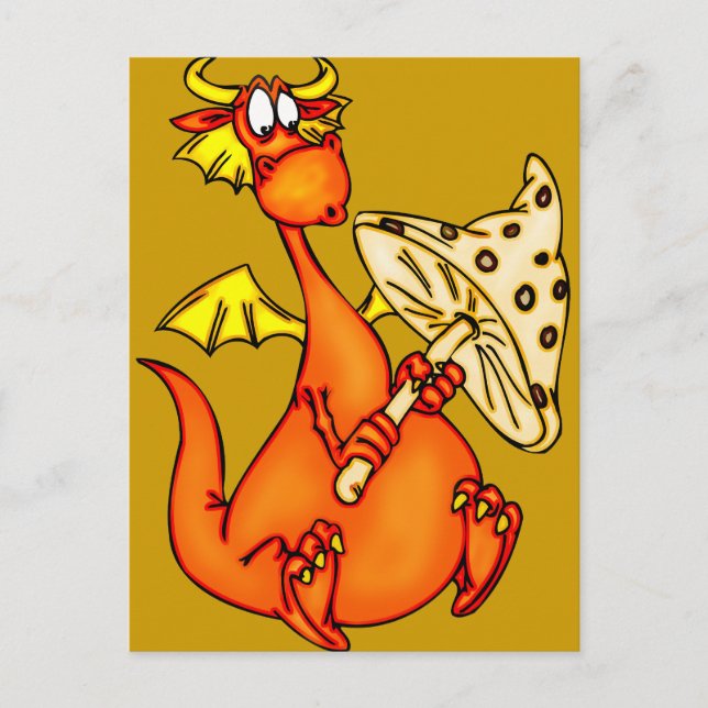 Dragon Holding Mushroom Postcard (Front)