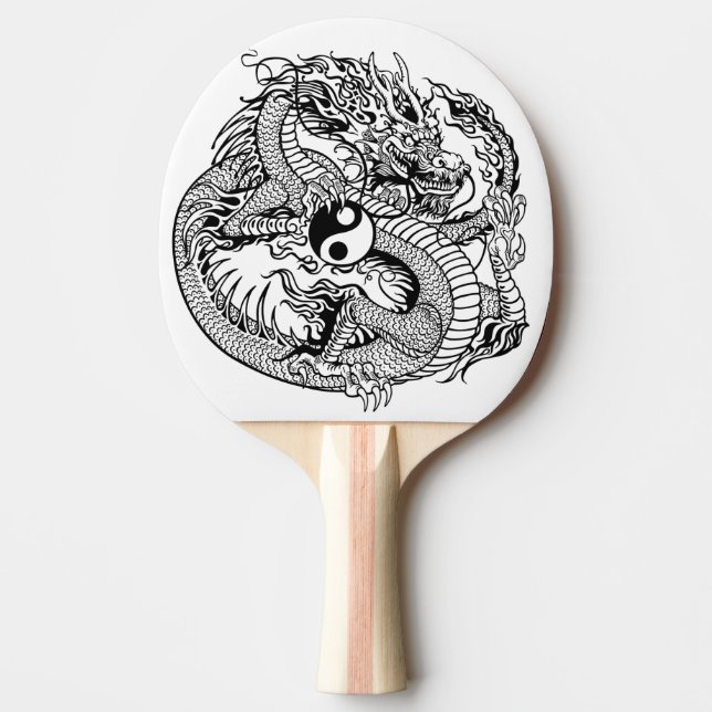dragon holding yin yang ping pong paddle (Front)
