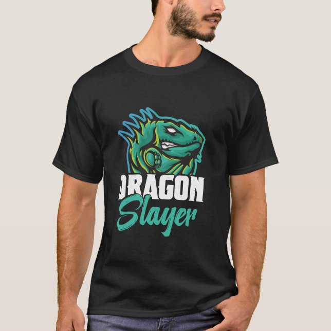 Dragon Hunter Reptile Hunting Gear Lizard Iguana H T-Shirt (Front)