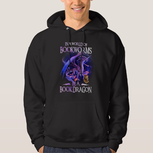 Dragon In A World Of Bookworms  Dragon Hoodie (Front)