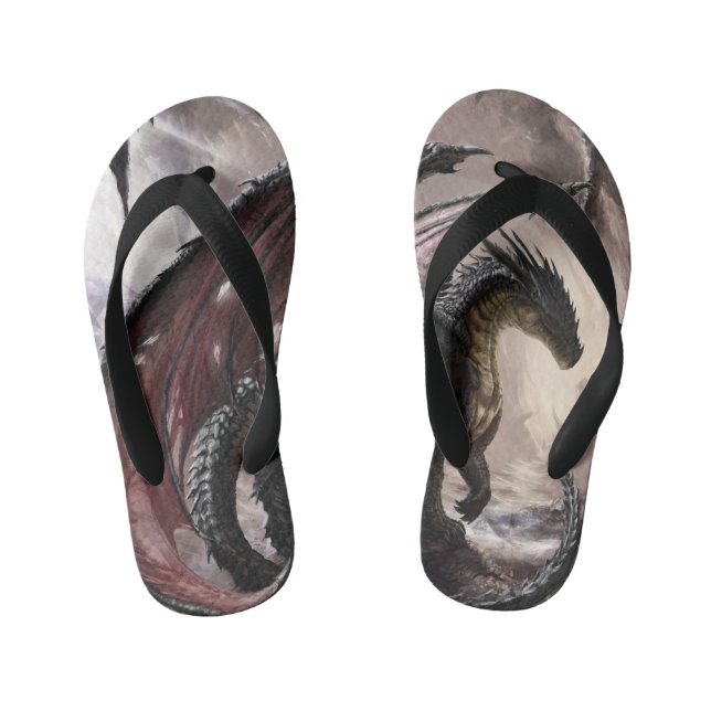 Dragon In Cave Kid's Jandals (Footbed)