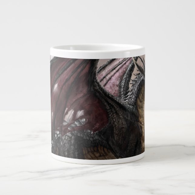 Dragon In Cave Large Coffee Mug (Front)