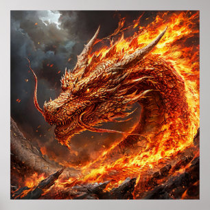 Dragon in Fire Poster