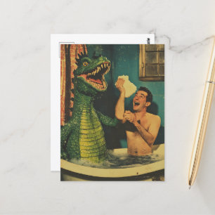 Dragon in my BubbleBath Postcard