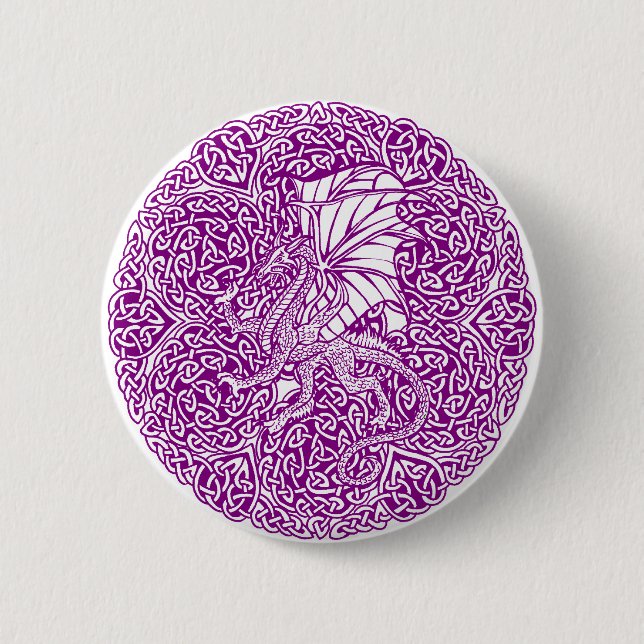 Dragon in Round Celtic Knot 6 Cm Round Badge (Front)
