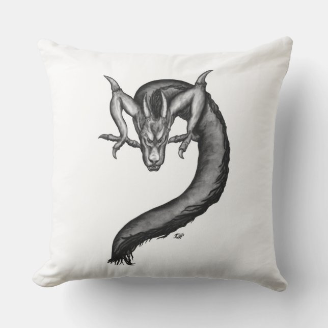 Dragon in Tattoo Style Cushion (Front)