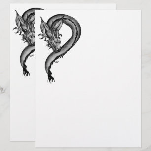 Dragon in Tattoo Style Custom Letterhead