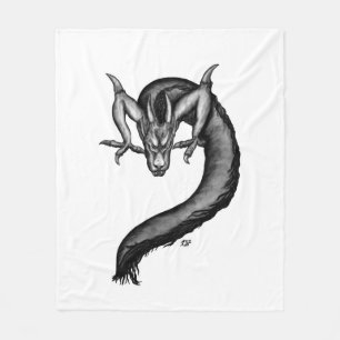 Dragon in Tattoo Style Fleece Blanket