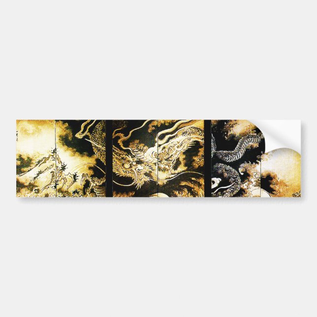 Dragon in the Clouds Hiroshige Japanese Fine Art Bumper Sticker (Front)
