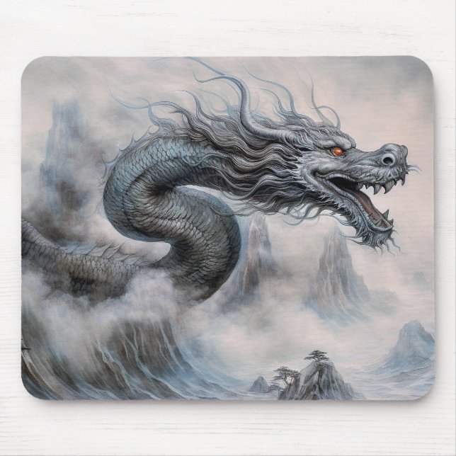 Dragon in the Mist Mouse Pad (Front)