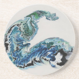“Dragon in the Waves – Abstract Ocean Energy Coast Coaster