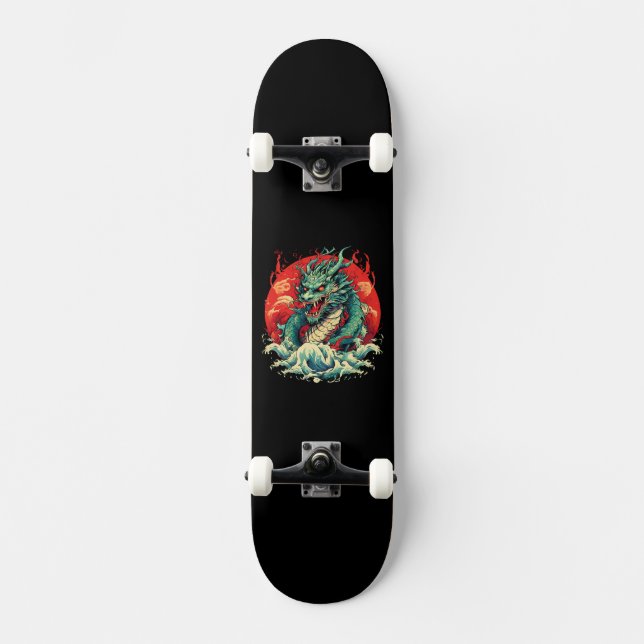 Dragon in The Waves Skateboard (Front)