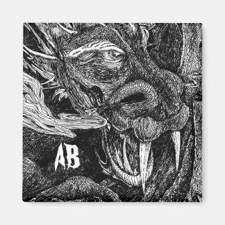 Dragon 'initials' fridge magnet