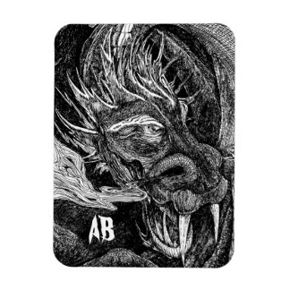 Dragon 'initials' premium magnet
