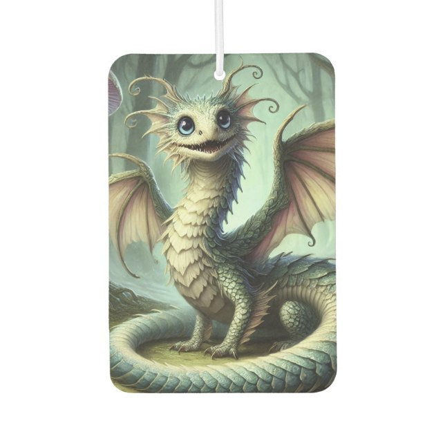 Dragon Jabberwocky Cute Fantasy Creature Art Car Air Freshener (Front)
