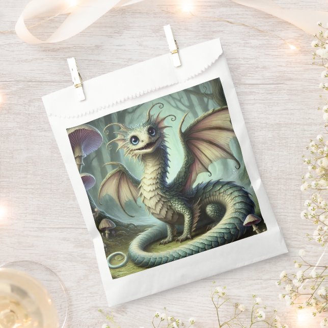 Dragon Jabberwocky Cute Fantasy Creature Art Favour Bags (Clipped)