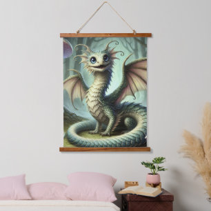 Dragon Jabberwocky Cute Fantasy Creature Art Hanging Tapestry