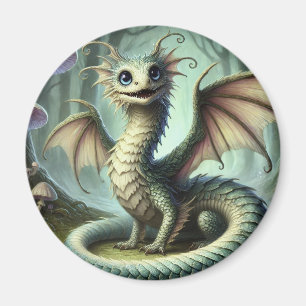 Dragon Jabberwocky Cute Fantasy Creature Art Magnet