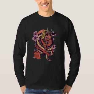 Dragon Japanese Chinese Sakura T-Shirt