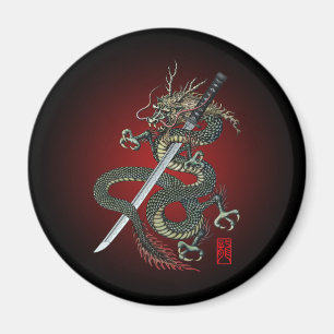 Dragon katana magnet