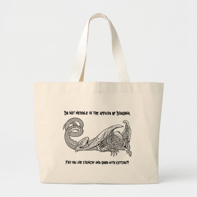 Dragon Ketchup 2 Large Tote Bag (Front)