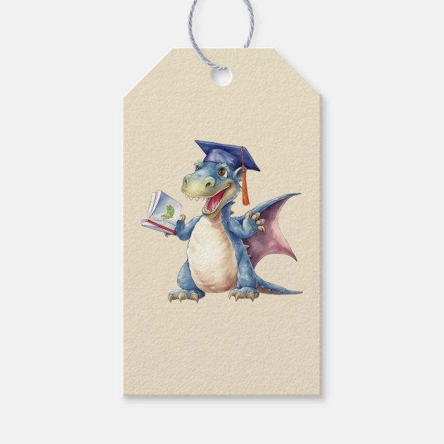 Dragon Kindergarten Graduate Custom Gift Tags (Front)