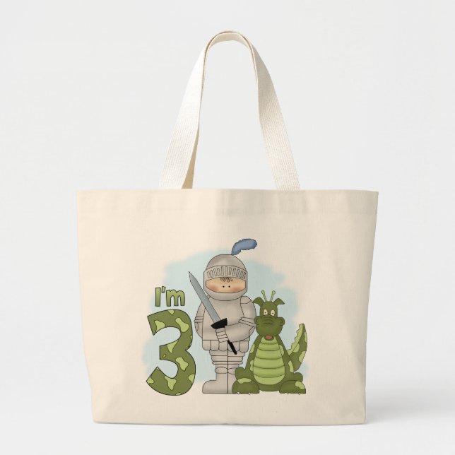 Dragon Knight 3rd Birthday Large Tote Bag (Front)
