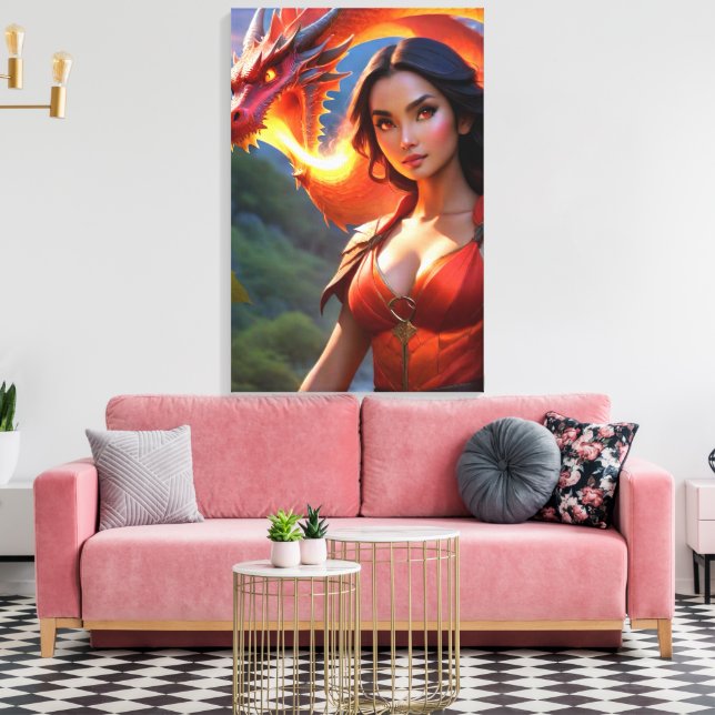 Dragon Lady Canvas Print (Insitu(LivingRoom))
