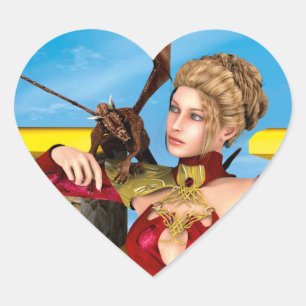 Dragon Lady Heart Sticker