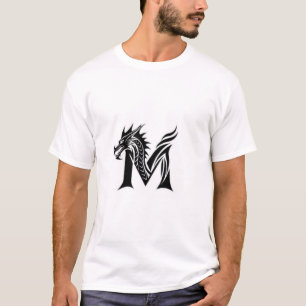 Dragon Letter M – Bold Fantasy Dragon Design T-Shirt