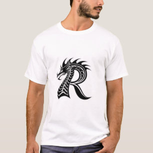 Dragon Letter R – Royal Dragon Initial Design T-Shirt