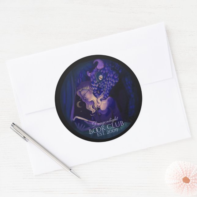 Dragon light Bookclub  Classic Round Sticker (Envelope)