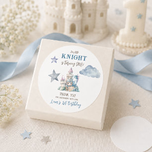 Dragon Little Knight Fairytale Boy 1st Birthday Classic Round Sticker