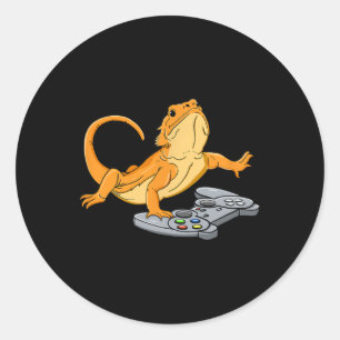 Dragon Lizard Gamer Video Game Gecko  Classic Round Sticker