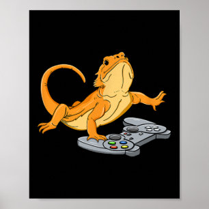 Dragon Lizard Gamer Video Game Gecko  Poster