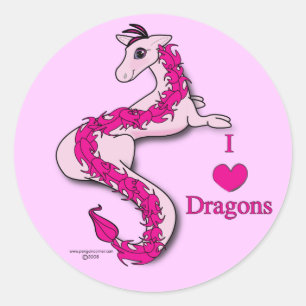 Dragon Love Classic Round Sticker