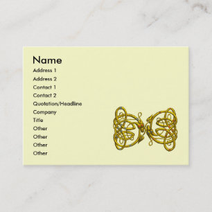 DRAGON LOVE Fantasy Gold Celtic Knot Dragons Business Card