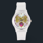 DRAGON LOVE/ GOLD CELTIC KNOTS GEMSTONE MONOGRAM WATCH<br><div class="desc">Elegant and unique design , gold Celtic dragons in light waves. Very accurated 3D modelling and fractal art and rendering by Bulgan Lumini (c).Part from series Hyper Talismans.</div>