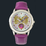 DRAGON LOVE/ GOLD CELTIC KNOTS GEMSTONE MONOGRAM WATCH<br><div class="desc">Elegant and unique design , gold Celtic dragons in light waves.  Very accurated 3D modelling and fractal art and rendering  by Bulgan Lumini (c).Part from series Hyper Talismans.</div>