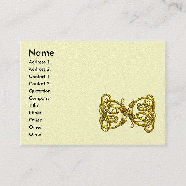 DRAGON LOVE ,platinum metallic paper Business Card (Front)