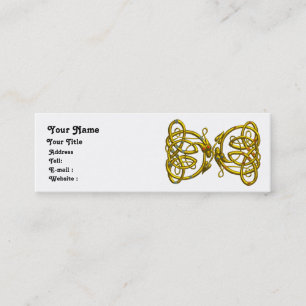 DRAGON LOVE , white blue yellow Mini Business Card