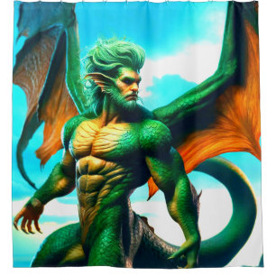 Dragon Man Shower Curtain