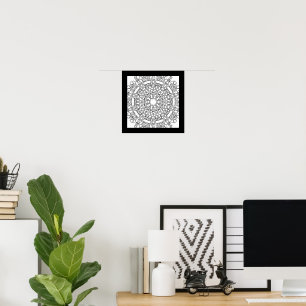 Dragon Mandala Fun Party Poster for Colouring Craf