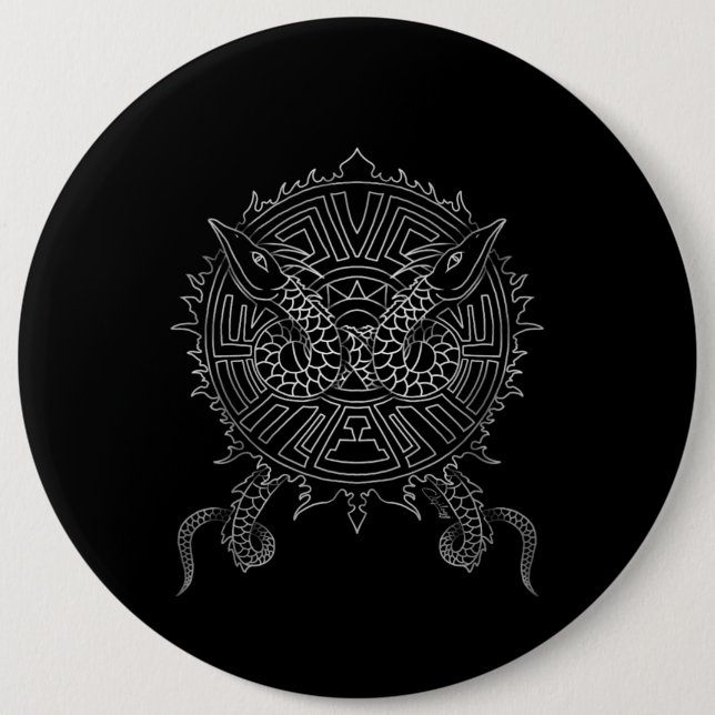 Dragon Mandala Tattoo Design 6 Cm Round Badge (Front)