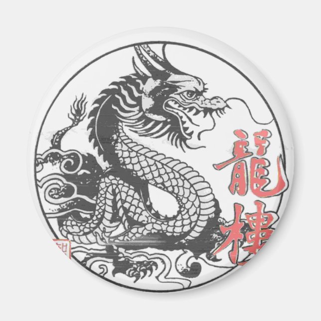 Dragon Martial Arts School Magnet (Front)