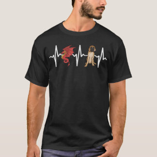 Dragon Mastiff Heartbeat Dog Lover  T-Shirt