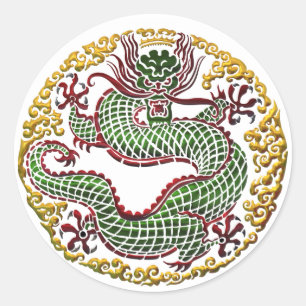 Dragon Medallion Classic Round Sticker