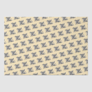 Dragon Mediaeval Fantasy Distressed Yellow Tissue Paper