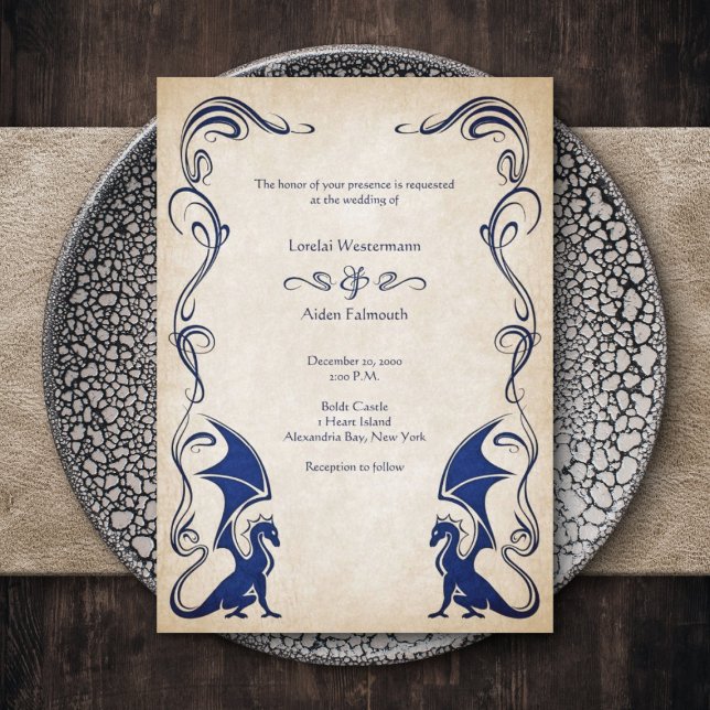 Dragon Mediaeval Fantasy Wedding Invitation (Creator Uploaded)